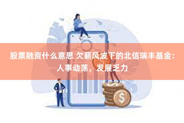 股票融资什么意思 欠薪风波下的北信瑞丰基金：人事动荡，发展乏力