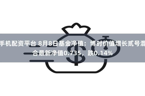 手机配资平台 8月8日基金净值：博时价值增长贰号混合最新净值0.735，跌0.14%