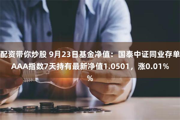 配资带你炒股 9月23日基金净值：国泰中证同业存单AAA指数7天持有最新净值1.0501，涨0.01%